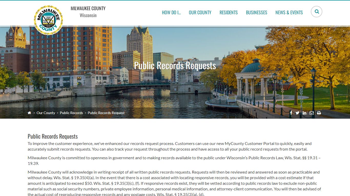 County of Milwaukee | Milwaukee County | Public Records Request